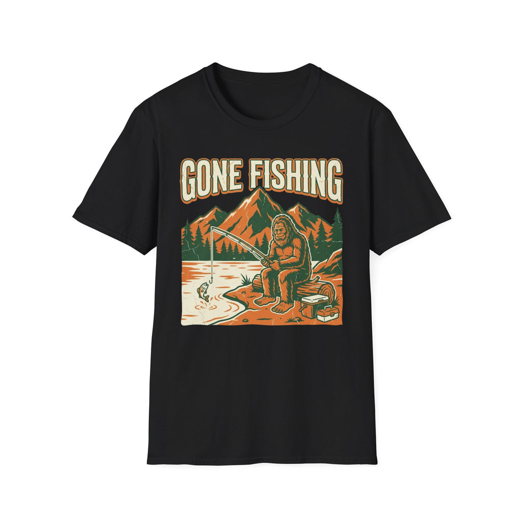 Bigfoot Gone Fishing T-Shirt