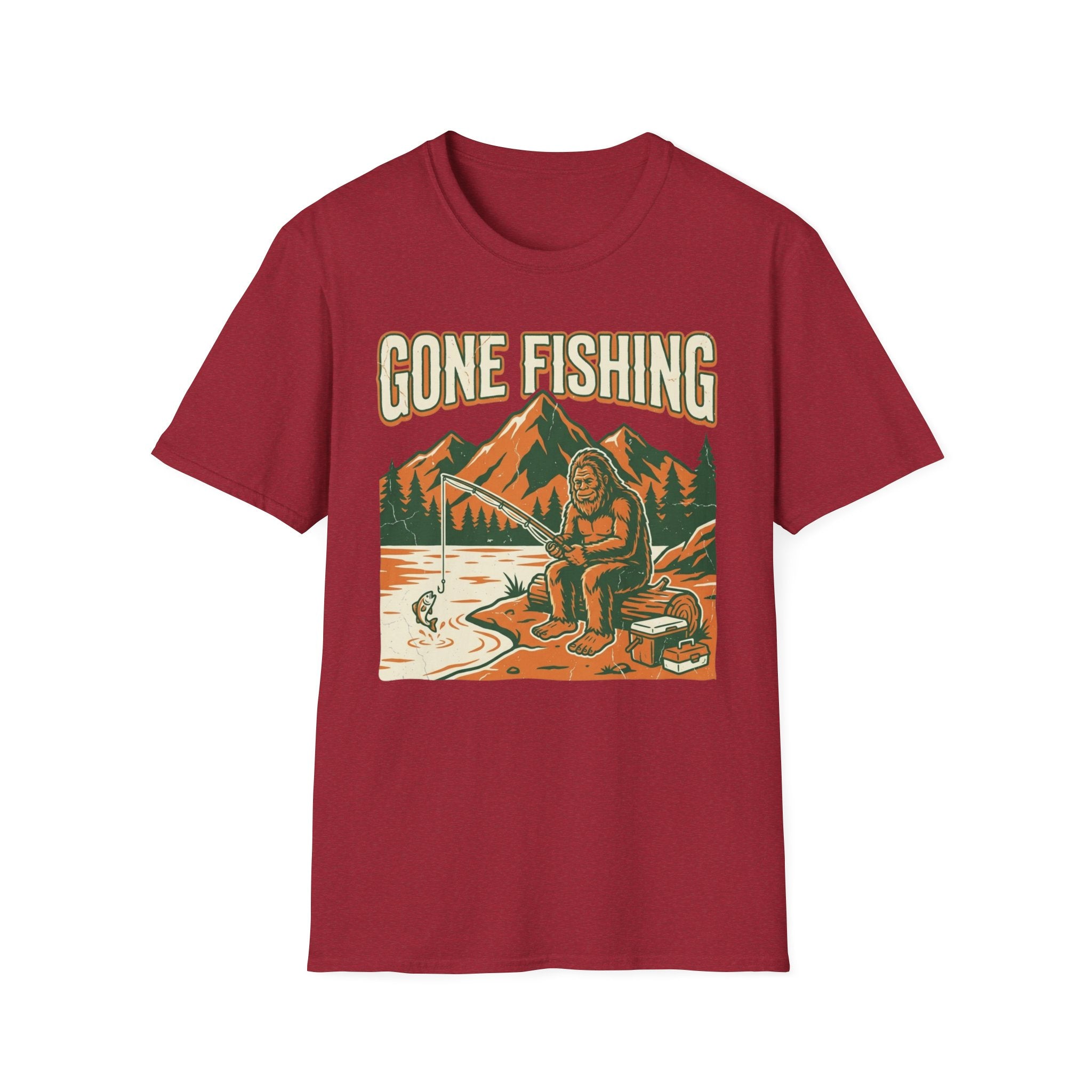 Bigfoot Gone Fishing T-Shirt